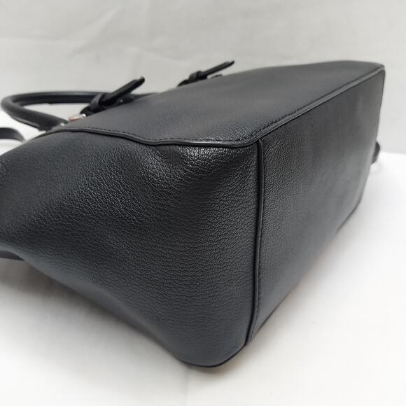 Michael Kors Jet Set Black Leather Double Handles Zipper Satchel Bag - Picture 13 of 16